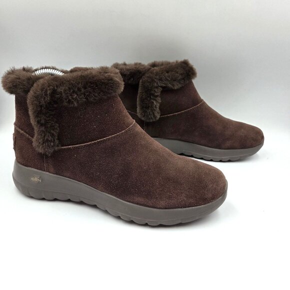 Skechers Boots Womens 6.5 Brown Suede On The Go Joy Chukka Ankle Booties - Picture 7 of 10